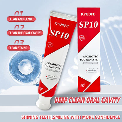 (NEW YEARS HOT SALE 48%OFF)-KYUDFE SP-10 [Triple Whitening] Probiotic Whitening Toothpaste, Free of Fluoride, Hydroxyapatite, Anti plaque,  Management