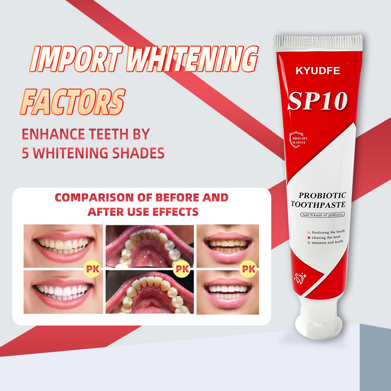 (NEW YEARS HOT SALE 48%OFF)-KYUDFE SP-10 [Triple Whitening] Probiotic Whitening Toothpaste, Free of Fluoride, Hydroxyapatite, Anti plaque,  Management